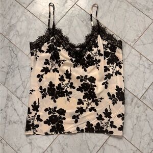 Veronica Beard Floral Lace Trim Camisole Top